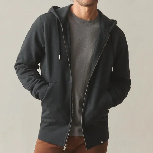 NEW American Giant Men’s Classic Full Zip Black Heavyweight Fleece Hoodie - Picture 1 of 9